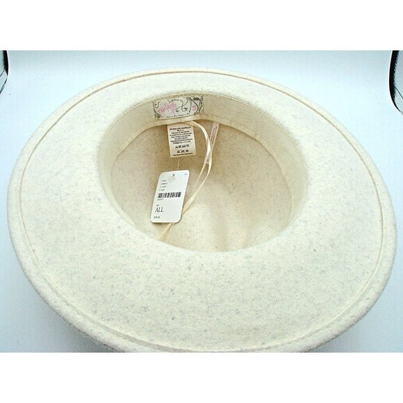NEW Free People Wool Fedora Wyeth Rodeo Hat Off White One Size Western Boho NWT - Picture 8 of 13